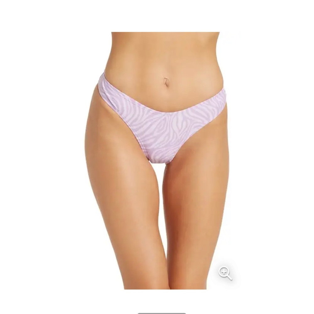 Kendall & Kylie Bikini Bottoms Lilac Zebra print Sz Large